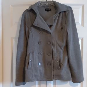 Warm hooded grey jacket, size XL